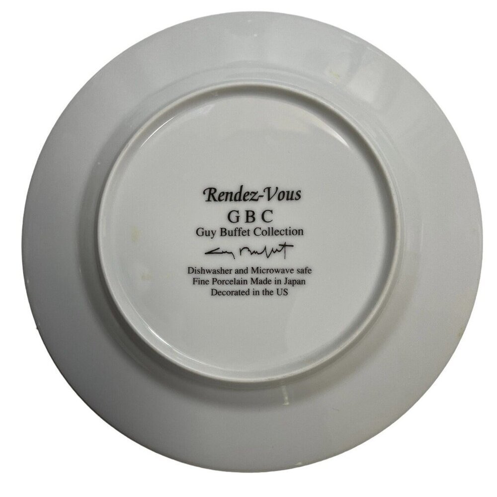 GBC Van Gogh Amoureux Salad Dessert Plates Set of 2 "Bouillabaisse, Rendez-Vous" - Picture 9 of 11